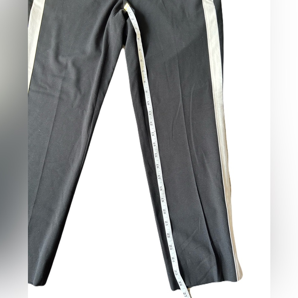 Banana Republic Avery Striped Tuxedo Pants Black White SZ 4 - Picture 8 of 10